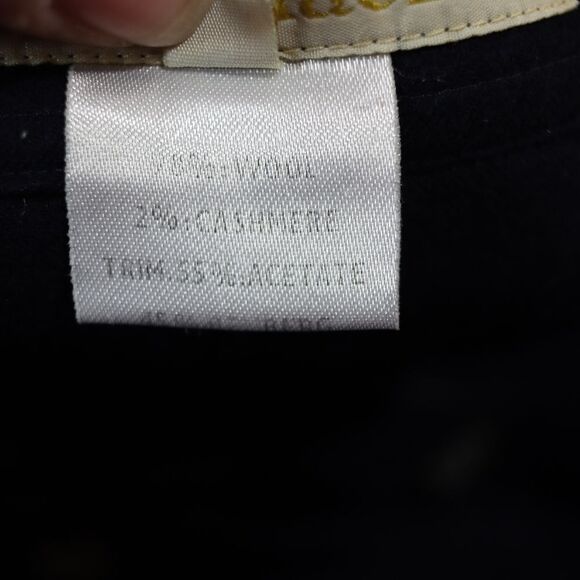 Mr & Mrs MacLeod Vintage Navy Blue Windowpane Plaid Maxi Dress Wool Cashmere - Picture 15 of 15